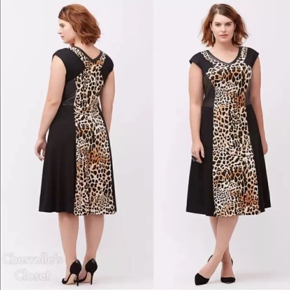 Lane Bryant Cocktail dress animal print size 28